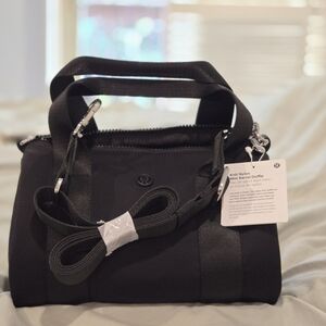 Black Tote Bag with Silver Accents